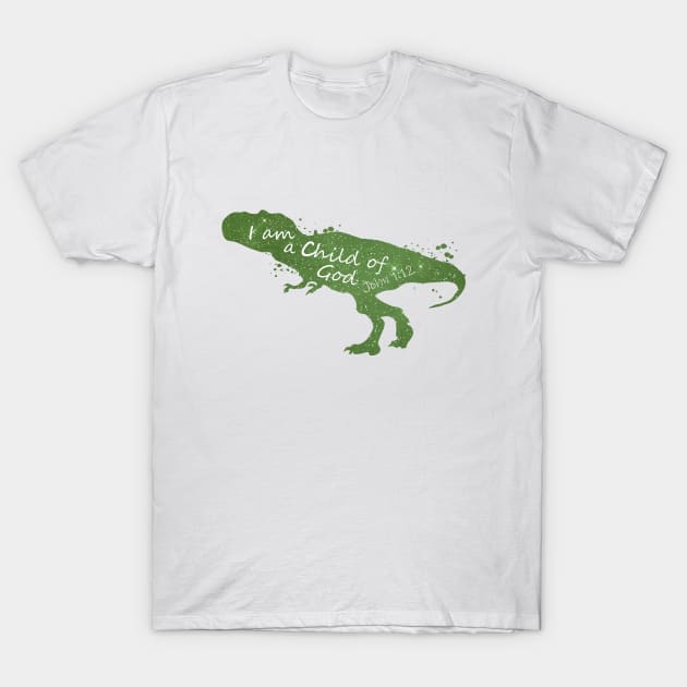 Child Of God Dinosaur Bible Verse T-Shirt by TheJollyMarten